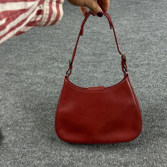 Vintage Coach Legacy Demi Red Leather Shoulder Hobo Baguette Bag 8319 90s Y2K - Picture 2 of 13